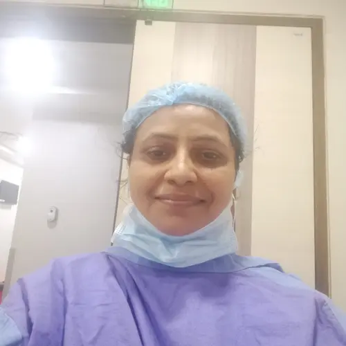 Sari Nurses Bureau nursing professional in clinical uniform